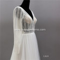 Supplier Manufacturer Lattice Lace Pattern High Neckline long sleeve gown wedding